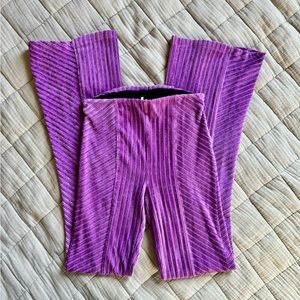 Free People Slim Pull-On Velvet Flare Pants, size XS